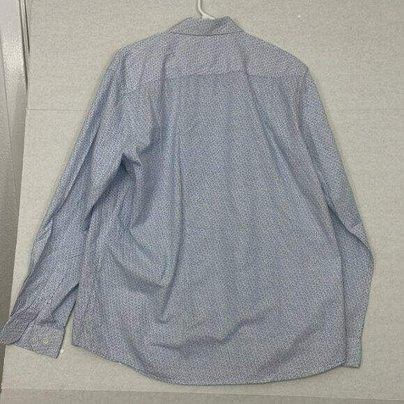 Ruggers Shirt, Button Up, Long Sleeves, Cotton, Pale Blue Micro Floral, XL - Picture 7 of 10